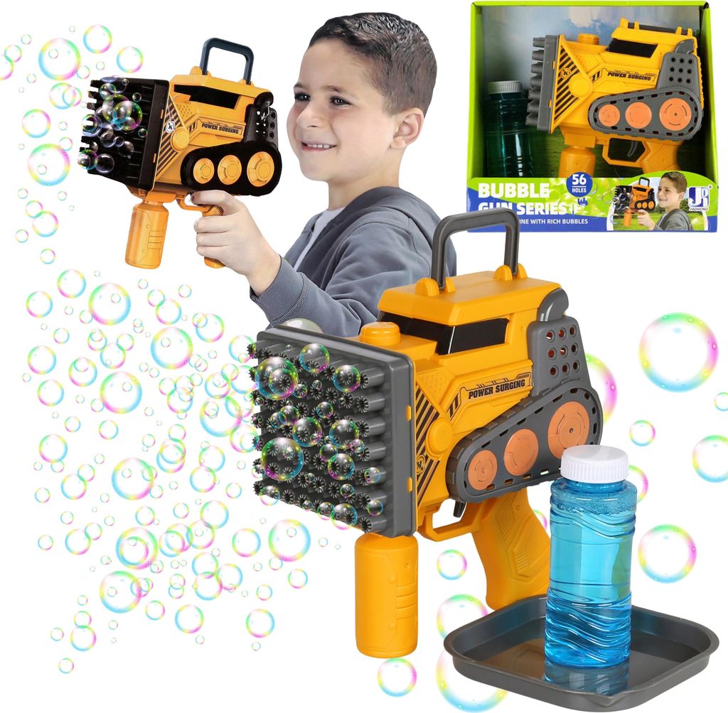 Seifenblasenmaschine BAGGER Baumaschine 56 Düsen + GRATIS Produktbild 