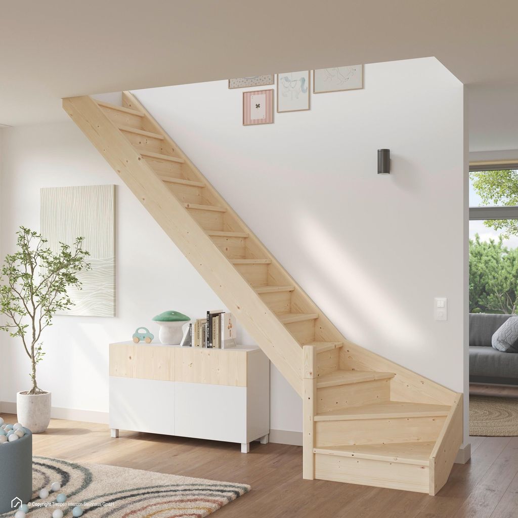 Holztreppe Intercon Casablanca | Fichte | 1/4 gewendelter Produktbild 
