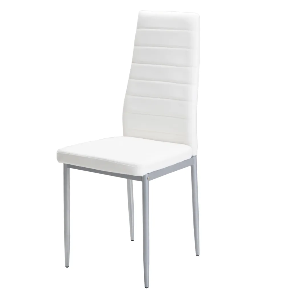 Chaise salle à manger Casa Dolce DONYA lot de 4 blanc en similicuir