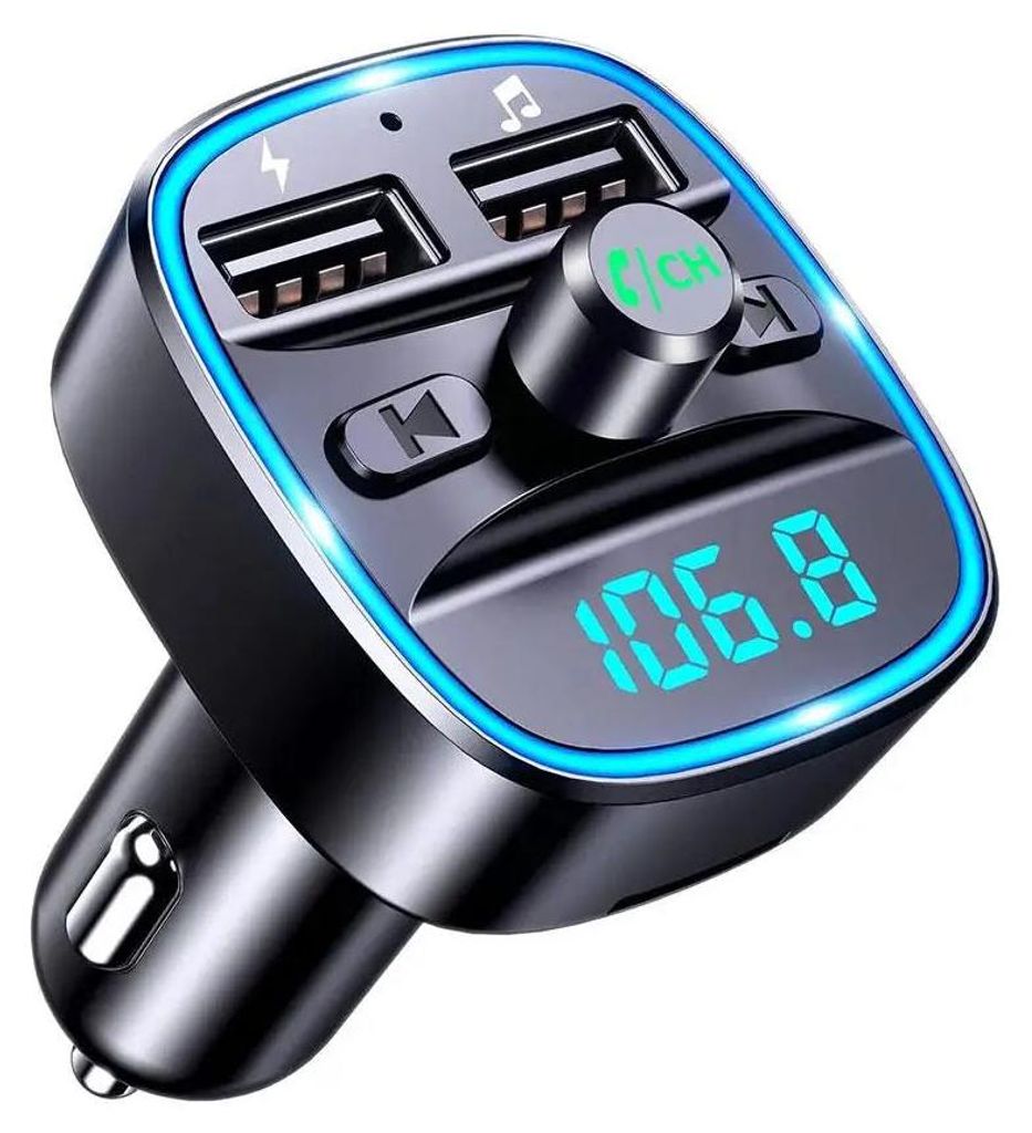 Transmetteur FM Bluetooth pour voiture, Lumière bleue Image du produit 