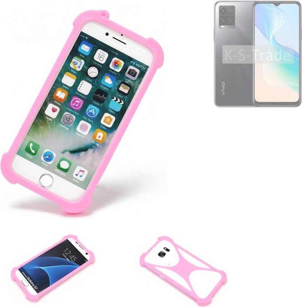 K-S-Trade Handy Hülle kompatibel mit Vivo Y33s Schutz Hülle Bumper Silikon Schutz Hülle Cover Case Silikoncase Silikonbumper TPU Softcase