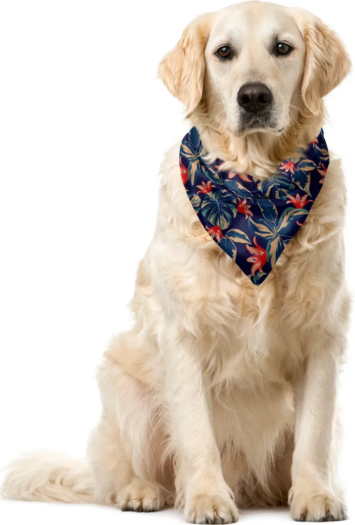 Foulard Pet ABAKUHAUS Jungle Style 55x55cm - Trend Tropicale Indaco