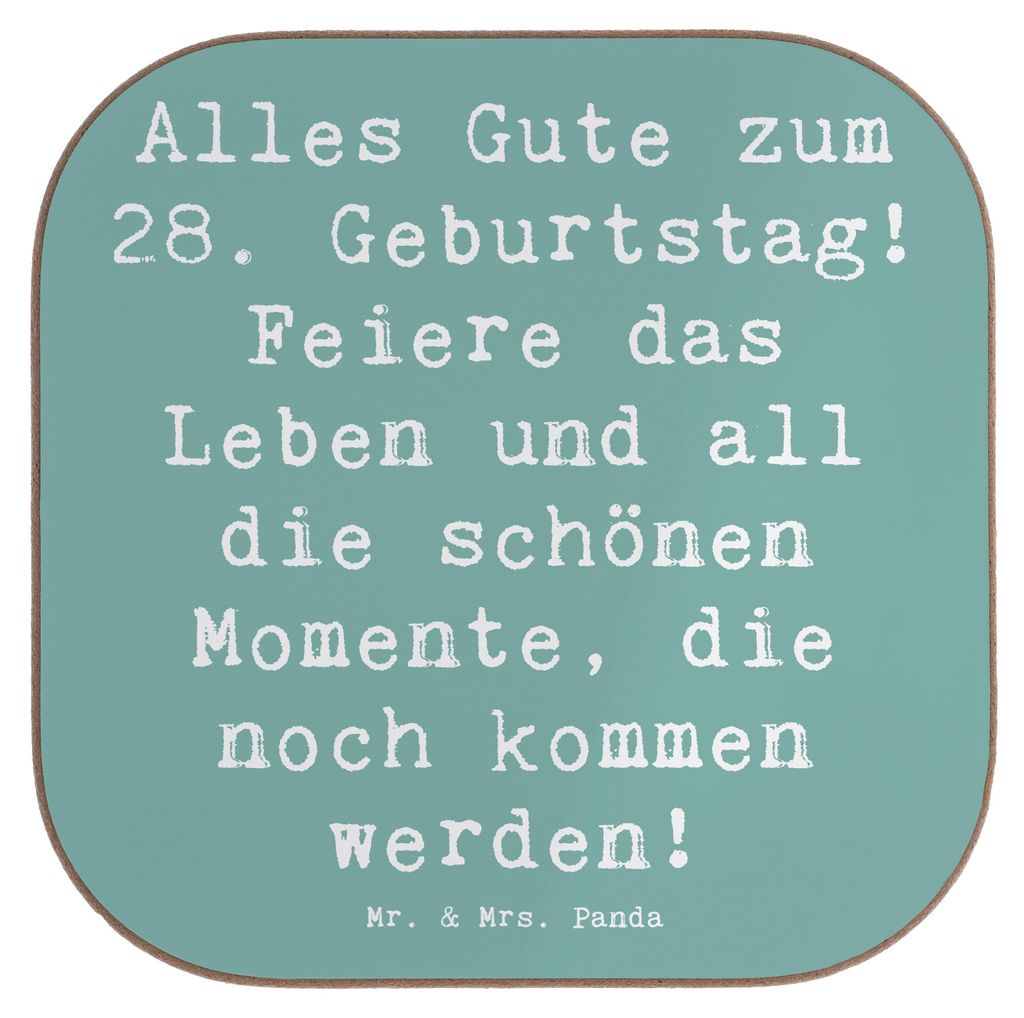 Mr. & Mrs. Panda Untersetzer für Gläser Spruch 28. Geburtstag - Meeresbrise - Geschenk, feiern, Geburtstagssprüche, gläseruntersetzer, Happy Bi...