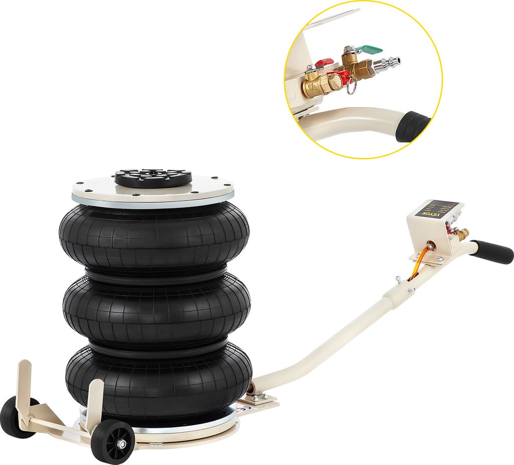 VEVOR 5T Pneumatisch Wagenheber Druckluft Rangierwagenheber Hebebühne Pneu Jack