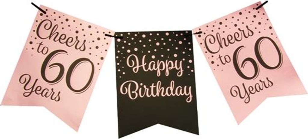 Paperdreams Fahnengirlande rosa schwarz – 60