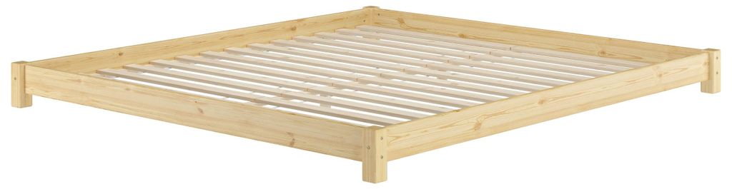 Niedriges Bodenbett Ehebett Vollholzbett in Kingsize Produktbild 