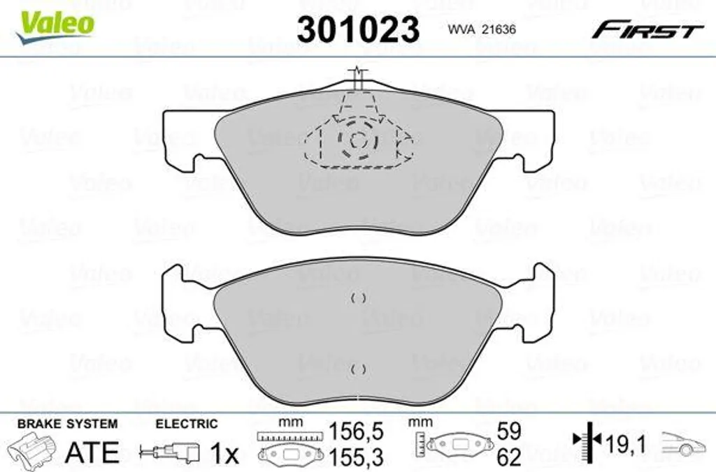 Plaquettes de frein à disque Valeo pour Alfa Romeo 147 156 et Fiat Punto