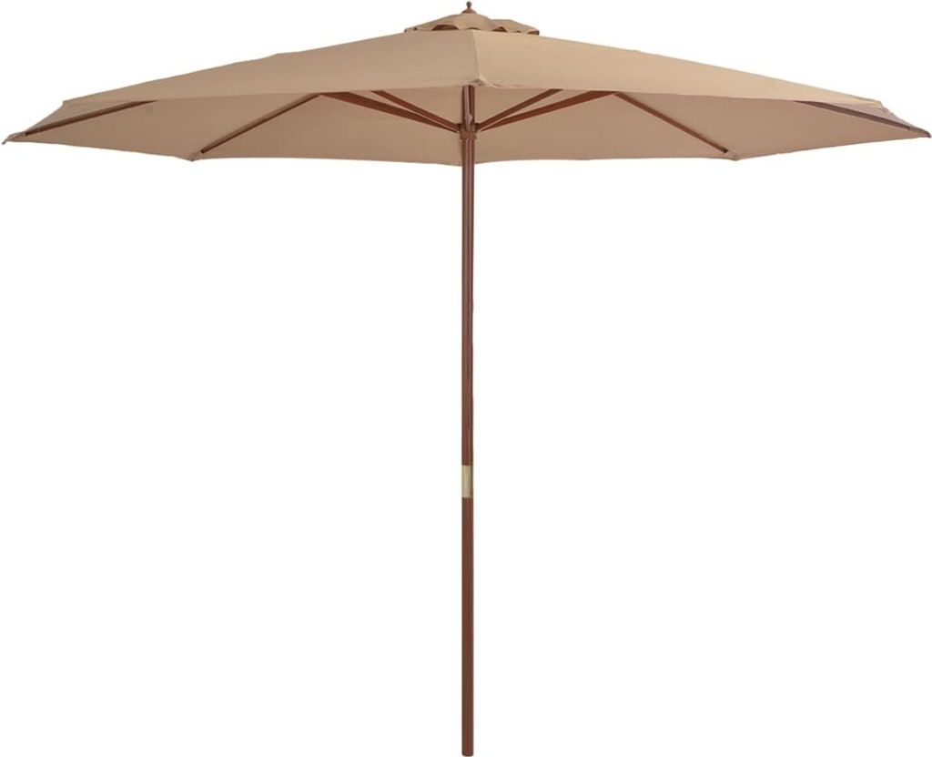 Sonnenschirm mit Holzmast 350 cm Taupe