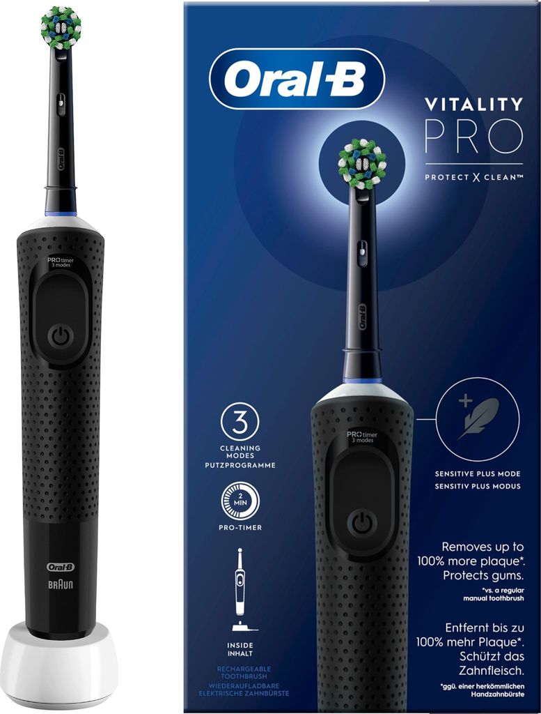 Oral-B Vitality Pro D103 Protect X Clean (Cross Action Schwarz) + WTYCZKA UK