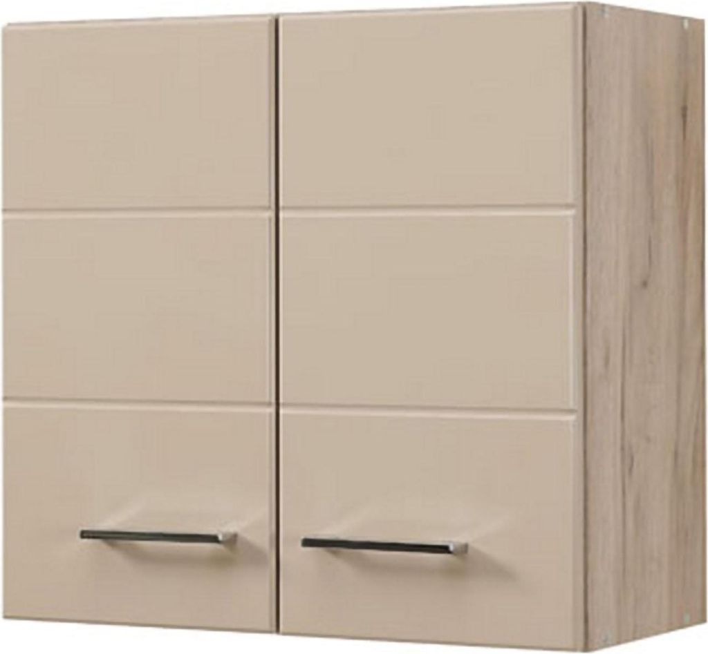 Dmora Küchenschrank Volvera 60x30x57h cm Beige, ein Regal, 2 Türen