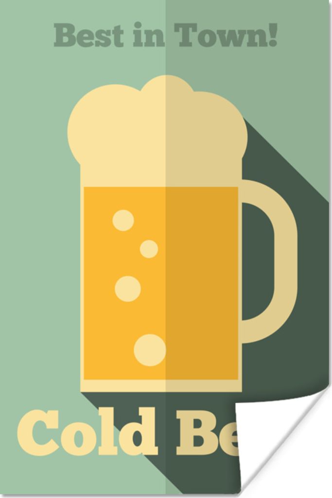 MuchoWow Poster Mancave - Bier - Vintage - Altes Poster - Kaltes Bier 80x120 cm - Papierdruck