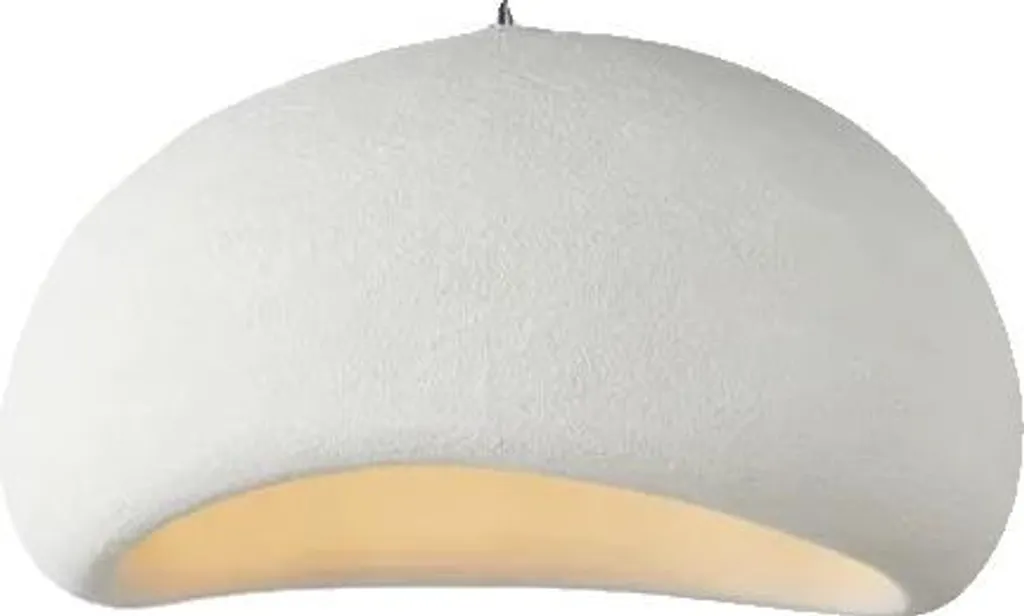 Suspension design blanc D30cm avec câble réglable et 3 tons de lumière