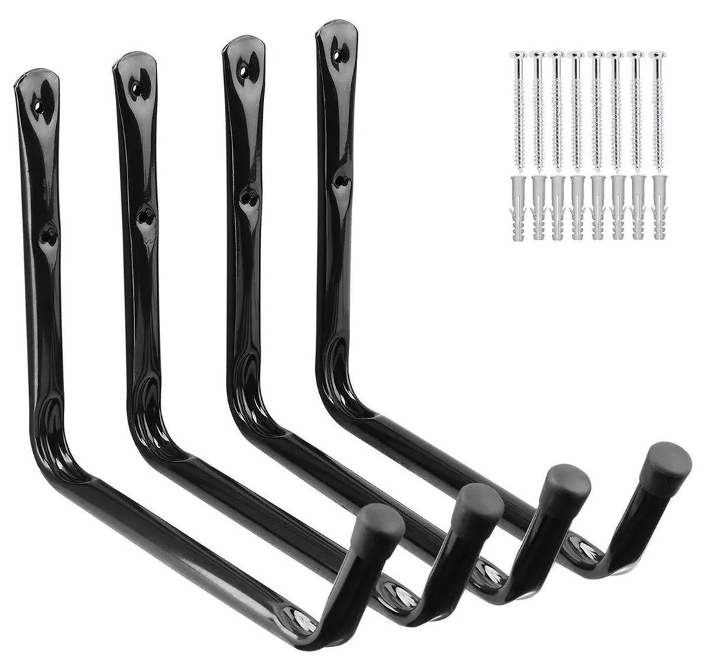 Lot de 4 Crochets de Rangement Garage 32 cm en Acier Robuste pour Kayak