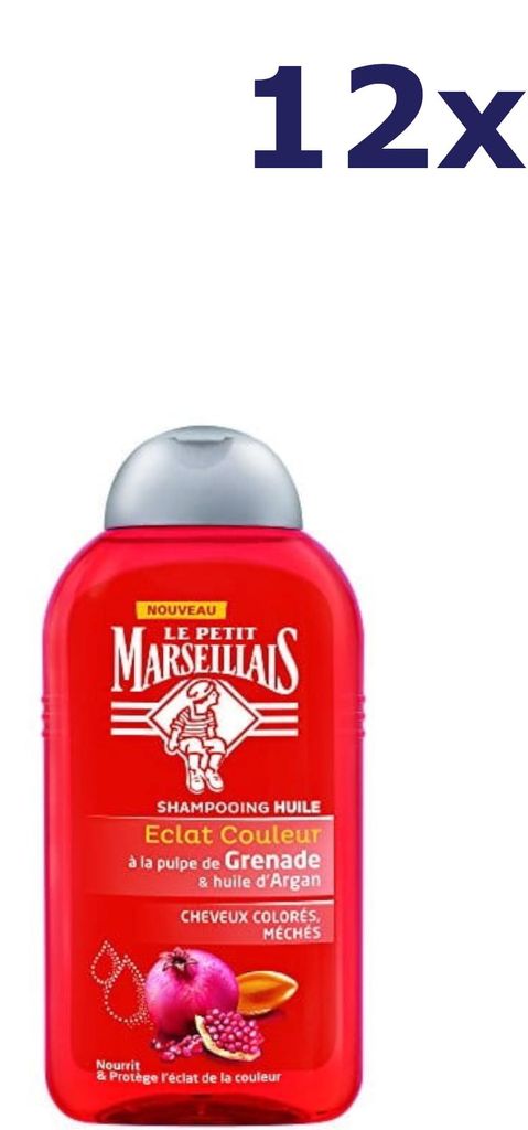 12x Le Petit Marseillais shampoo Granaatappel argan gekleurd haar 250ML