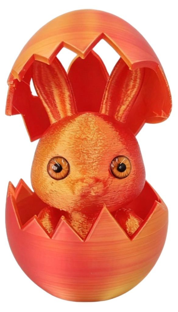 Ostereier-Ornament mit Hasenohren und herausnehmbarem Hasen im Inneren, 3D-gedruckte Hasenohren-Ei-Figur, Osterdekoration