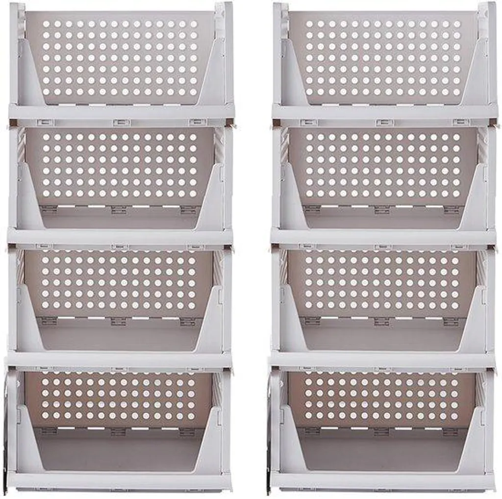 Organiseur de tiroir cuisine et chambre lot de 8 bacs plastique blanc