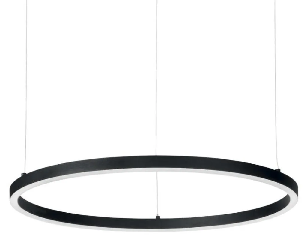 Suspension LED 55W Noir Mat Oracle 3000K, Éclairage Design de 90 cm