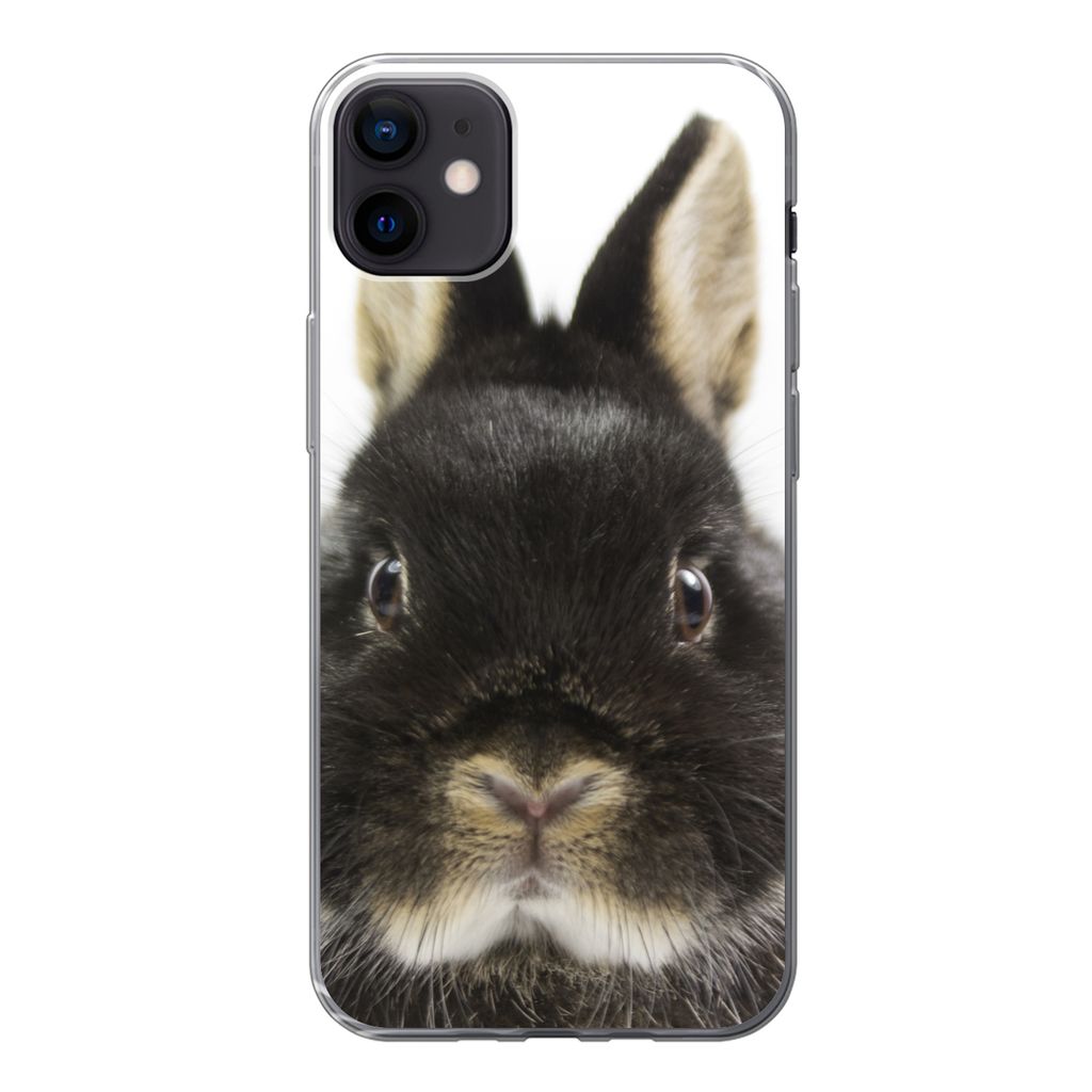 MuchoWow Handyhülle Schutzhülle Hülle für iPhone 12 mini Kaninchen - Haustiere - Fell Silikon Softcase Handy Hülle - Bild