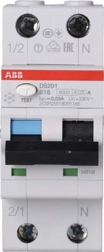 Disjoncteur ABB DS201 A 16A : Stop aux Risques d'Électrocution 30mA - 5