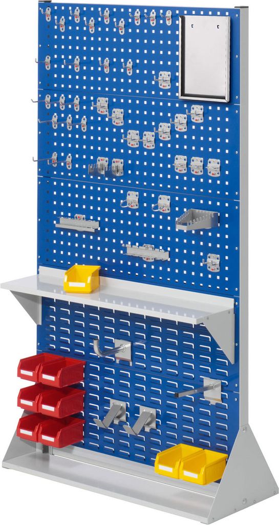 Kappes RasterPlan Stellwände doppelseitig Größe #5 - 6x Lochplatten 4x Schlitzplatten 1x Zubehörsortiment 55-teilig Enzianblau RAL 5010