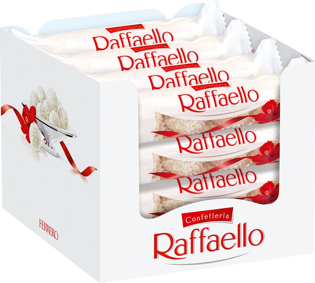 Raffaello Thekendisplay 4 Pralinen aus Kokos und Milchcreme 16er Pack