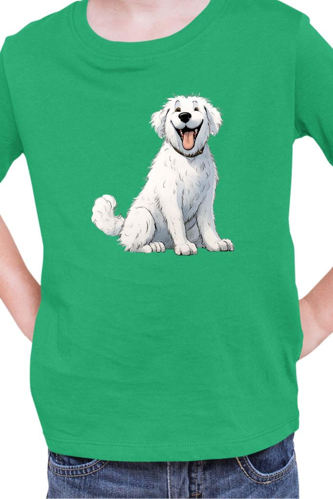 Kinder T-Shirt Funny Dogs Breeds Kuvasz Dog Breed, 7-8 Jahr - 128 / Grün