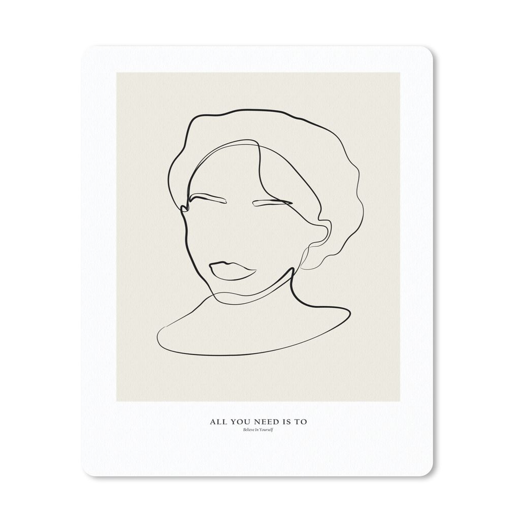 MuchoWow Mauspad Mousepad Text - Zitate - Strichzeichnungen - Frauen 30x40 cm - Mousepads - Maus Mat - Pad - Mausunterlage - Mausmatten