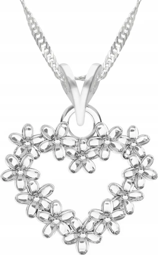 Collana Silver Heart & Flower 925 | Gioielli Design Minimal Donna
