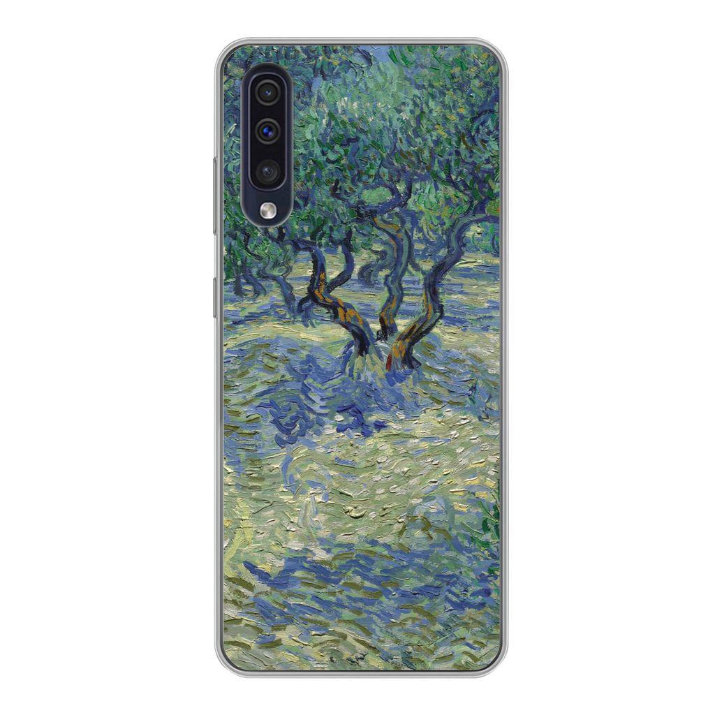 MuchoWow Handyhülle Schutzhülle Hülle für Samsung Galaxy A30s Der Olivenhain - Vincent van Gogh Silikon Softcase Handy Hülle - Karteninhaber