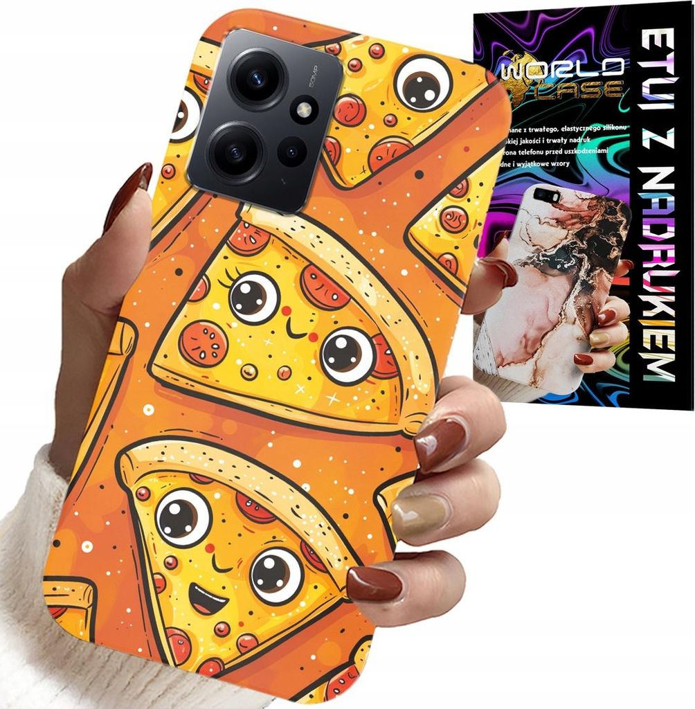 Fall Für Xiaomi Note 12 4G - Süsse Lächelnde Pizzen Fall + Glas