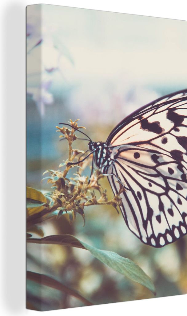 OneMillionCanvasses - Leinwandbilder - 90x140 cm, Schmetterling - Blumen - Frühling, Wandbilder Kunstdruck Wanddekoration - Foto auf Leinwand - ...