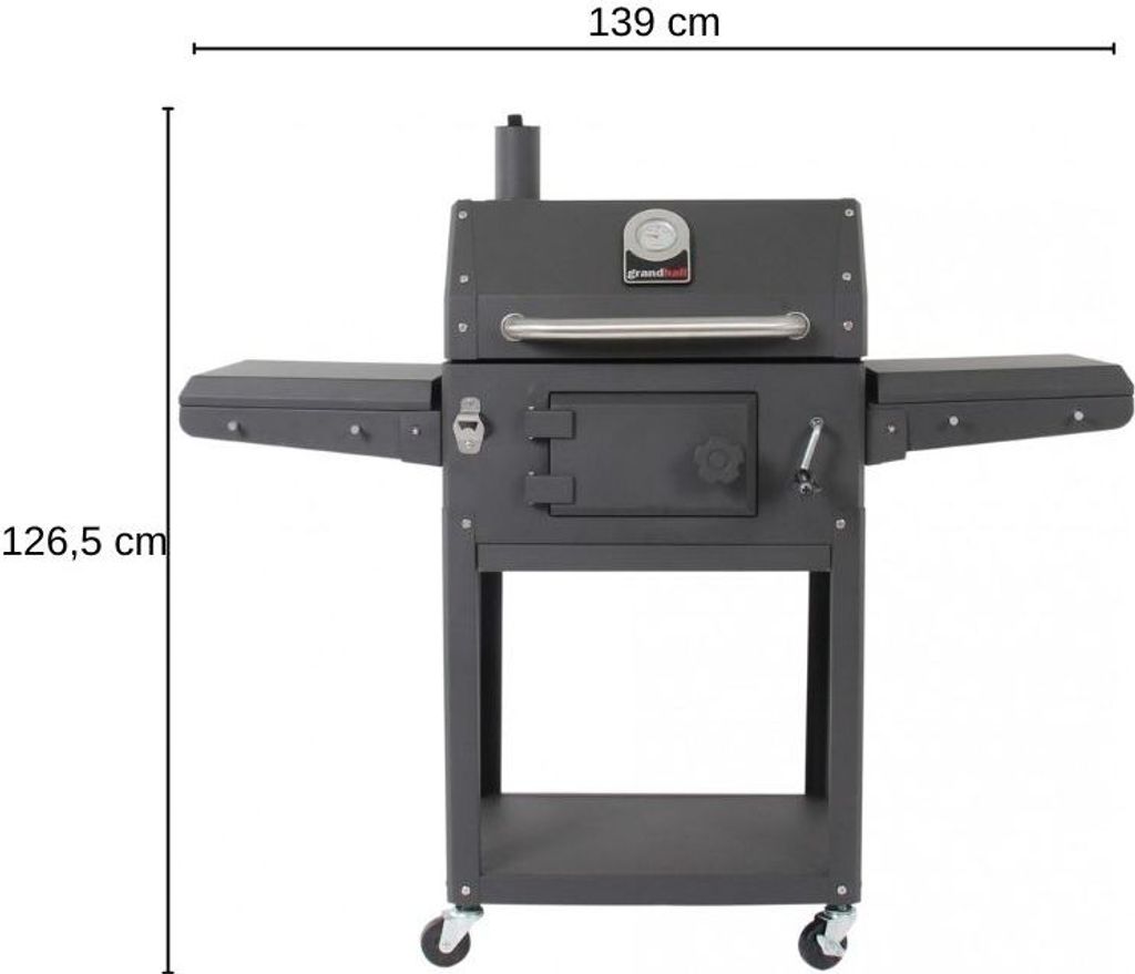 Grandhall Holzkohlegrill Grill Gartenkamin Außenkamin Kohlegrill : Ohne Abdeckhaube