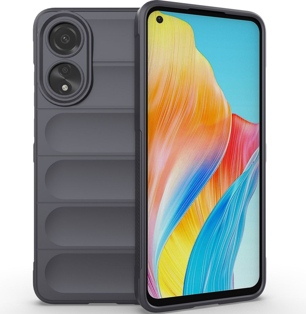 Handyhülle für Oppo A78 4G Weich TPU Silikon Stossfest Anti-rutsch Hülle Dunkelgrau