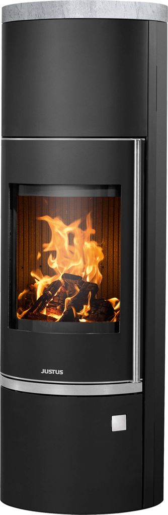 Justus Faro W+ 2.0 Kaminofen Stahl Schwarz mit Speckstein-Abdeckplatte