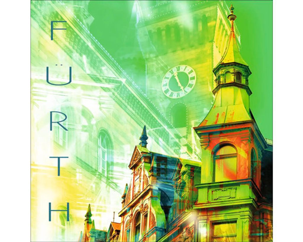 Glasbild Fürth Altstadt 50x50 cm