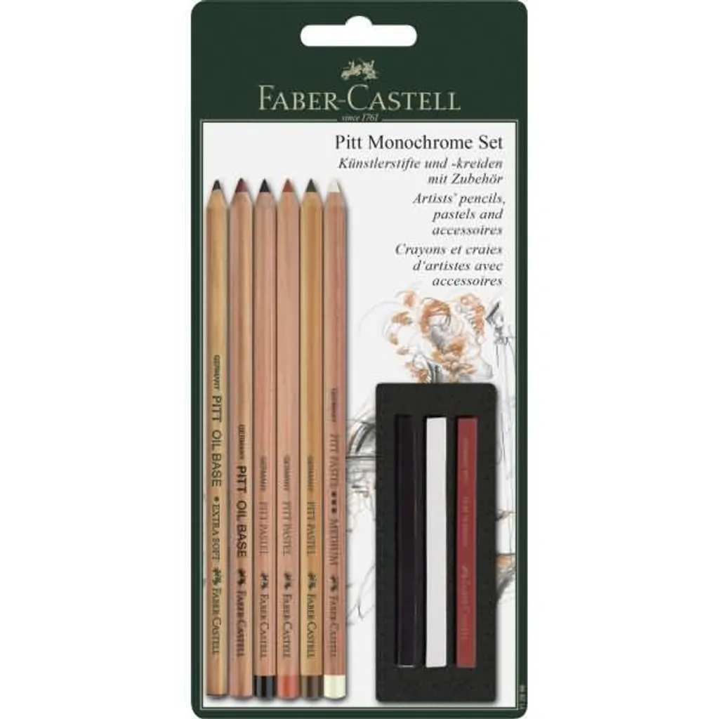 Set Pitt Monochrome BK Faber-Castell pour Maîtriser Ombres et Contrastes