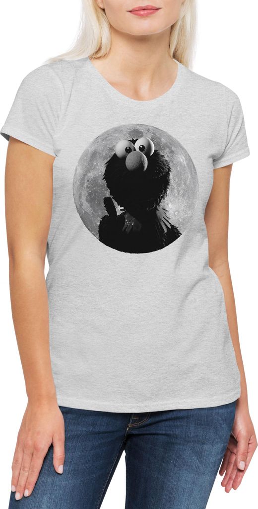 Urban Backwoods E Moon, Damen T-Shirt, Farbe: Hellgrau, Größe: XL