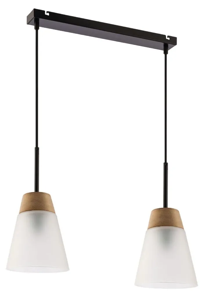 Lustre Suspension Industrielle DOMINO en Métal Bicolore 2 Lumières