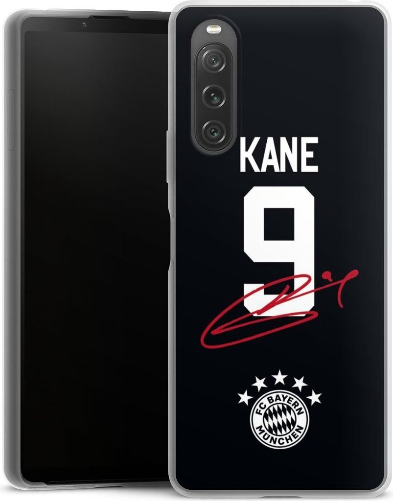 DeinDesign Slim Hülle für Sony Xperia 10 V Silikon Case Ultra Dünn Handyhülle FC Bayern München Trikot Harry Kane