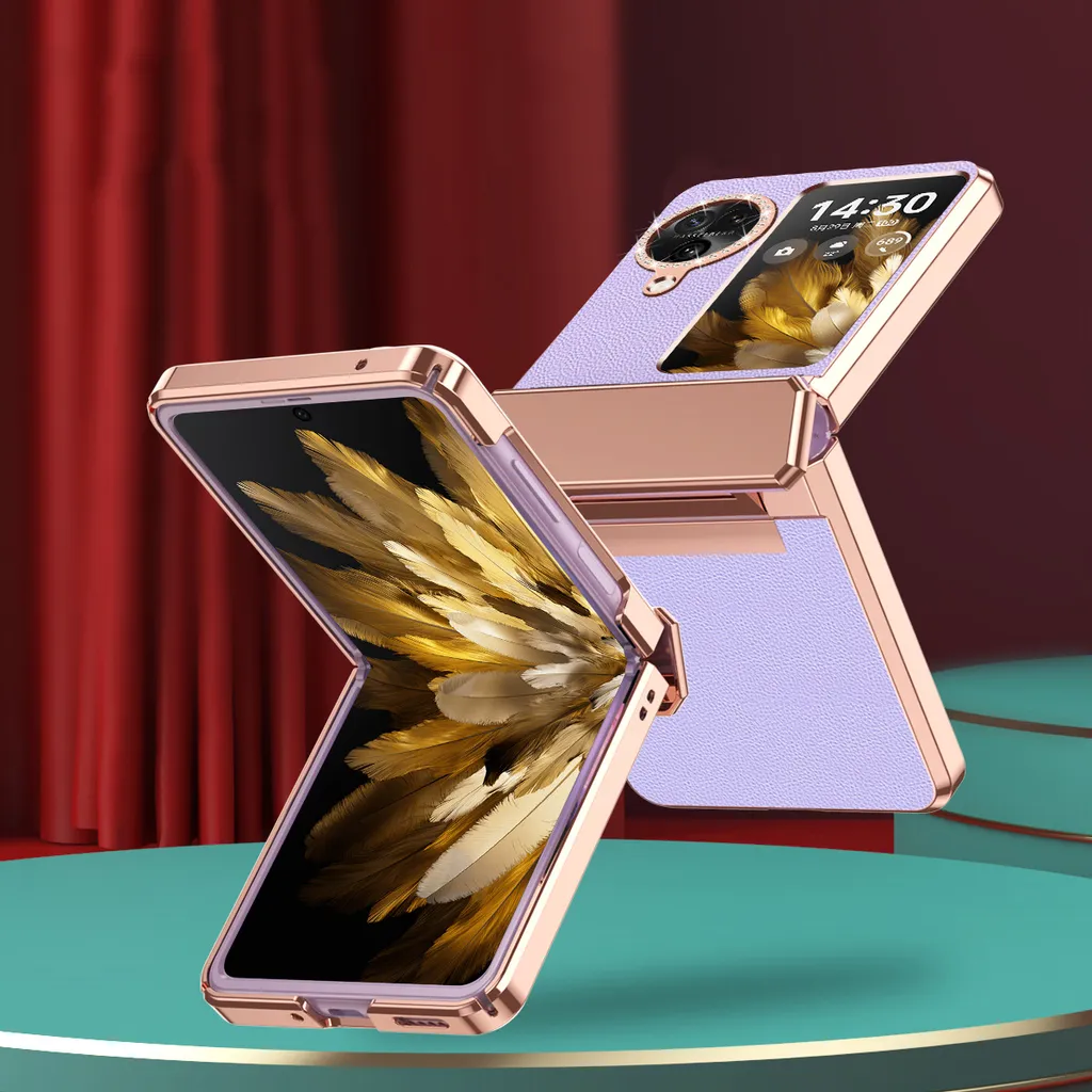 Cover Slim Oppo Find N3 Flip Oro Lucido | Custodia con Strass e Cerniera - 3