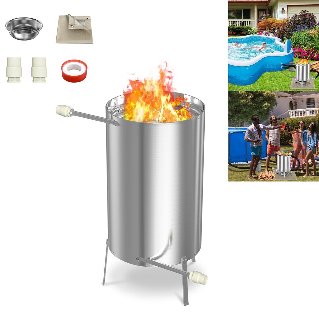 LZQ Poolheizung Feuertonne für Schwimmbäder Edelstahl Produktbild 