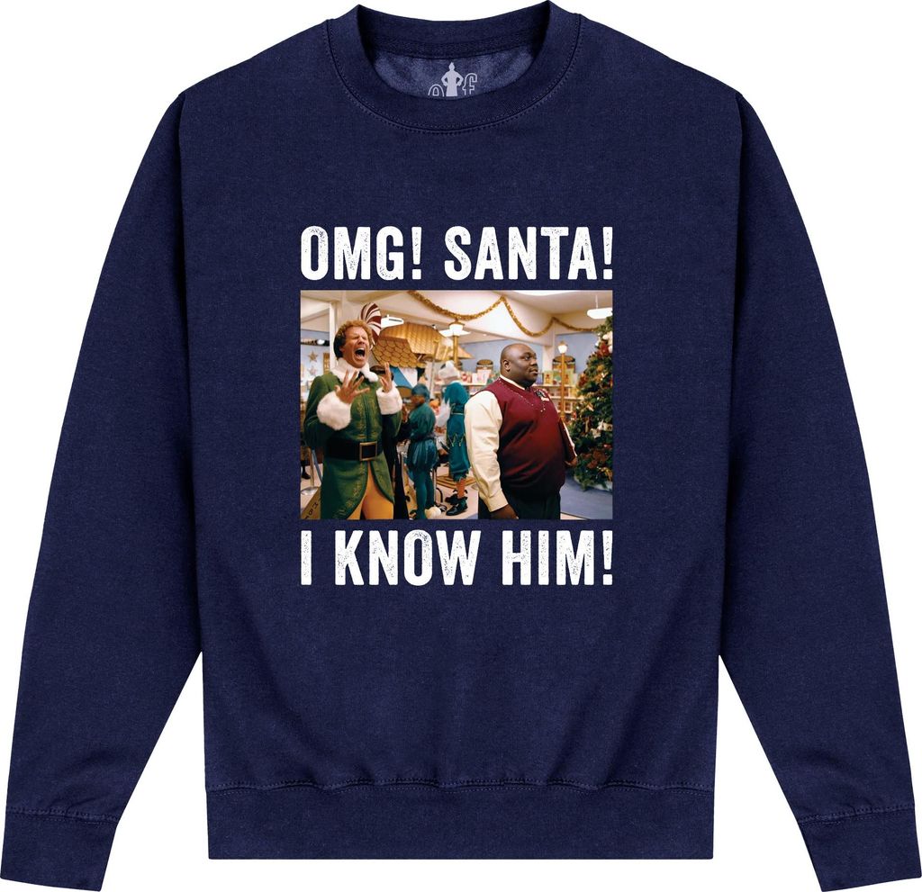 Elf - "OMG Santa Photo" Sweatshirt für Herren/Damen Uni PN789 (5XL) (Marineblau)