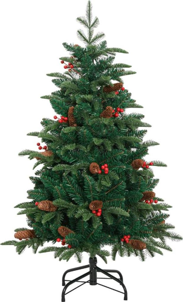 vidaXL Künstlicher Weihnachtsbaum Klappbar mit Zapfen & Beeren 150 cm