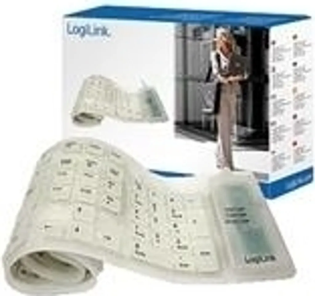 Clavier LogiLink ID0018 Blanc USB et PS2 avec Disposition QWERTY Standard