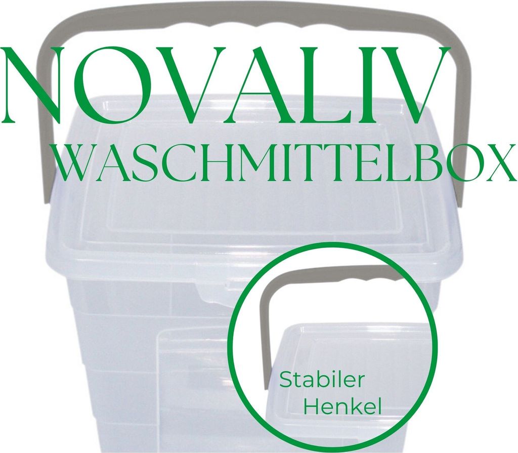 Novaliv Waschmittelbox 2er Set - 7 Liter Transparent Mit Dosierlöffel