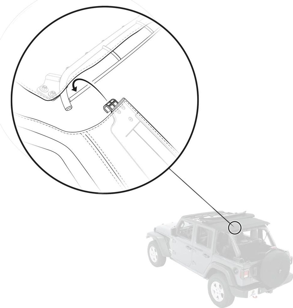Bestop J Hook Haken Ersatz für Trektop 56863 Jeep Wrangler JL 18-