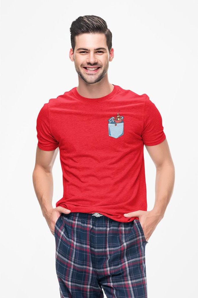 D&B Uni Polo PO00002 Angry Waves Pocket Rot-Größe S