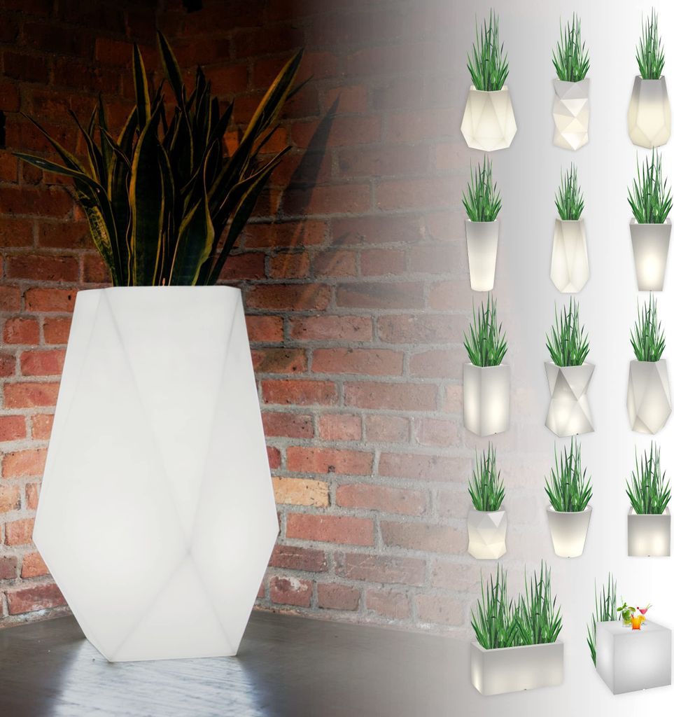 Monumo ️ Leuchtender Blumentopf Groß 80 cm x 42 cm x 42 cm geeignet für Haus, Büro, Garten, Patio, Restaurant, Terrasse, gemütlich Innenlamp...