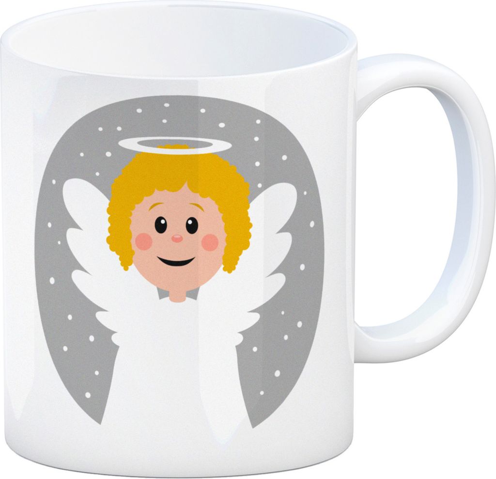 Engel im Schnee Kaffeebecher Weihnachten Weihnachtsengel Advent Geschenke weiß