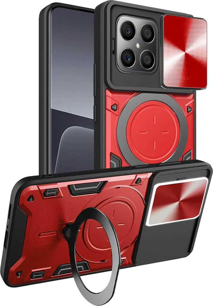 Cover Armor Per Honor X6 / X8 5G – Custodia TPU+PC Antiurto Con Anello Supporto Scorrevole – Blu - 2